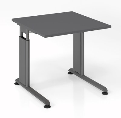 Schreibtisch Zell 80x80 cm Gestell Grafit mit Seitenblenden