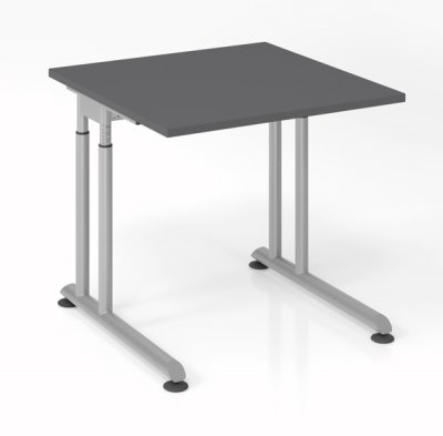 Schreibtisch Zell 80x80 cm Gestell silber