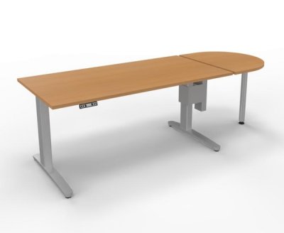 Schreibtisch XBM mit Anbautisch Buche