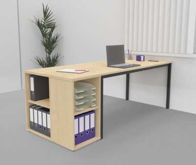 Schreibtisch SV16 mit Anstellregal Ahorn