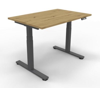 Höhenverstellbarer Schreibtisch DSM 120 cm Asteiche-Grafit