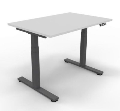 Höhenverstellbarer Schreibtisch DSM 120 cm Weiss-Grafit