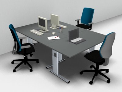 Schreibtisch-Arbeitsplatz G1S für 3 Personen