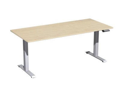 Schreibtisch GE18 180x80cm elektrisch höhenverstellbar Ahorn-Silber