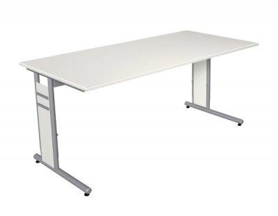 Schreibtisch Form4 C-Fuss 160 cm Weiss