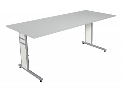 Schreibtisch Form4 C-Fuss 180 x 80 cm Lichtgrau