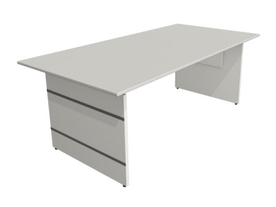 Schreibtisch Form4 Wangengestell 200 cm Weiss