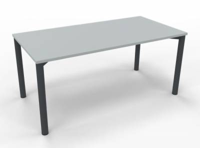 Schreibtisch 160 cm Gestell anthrazit Lichtgrau