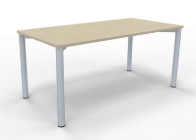 Schreibtisch 160 cm Gestell silber Ahorn