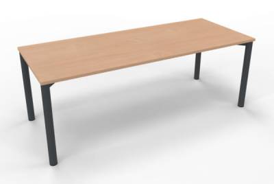 Schreibtisch 200x80 cm Gestell anthrazit Buche