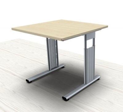 Schreibtisch Mega C-Fuß 80 cm Ahorn