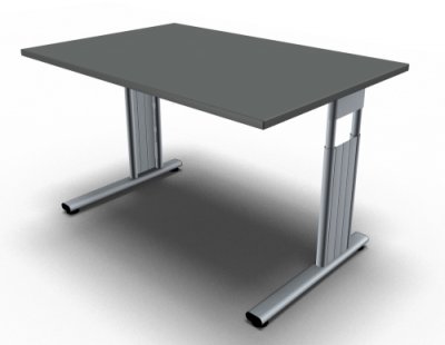 Schreibtisch C-Fuss 120 cm Onyx-Grau