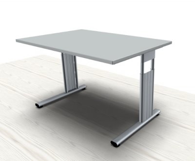 Schreibtisch C-Fuss 120 cm Lichtgrau