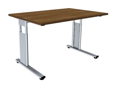 Schreibtisch C-Fuss 120 cm Nussbaum