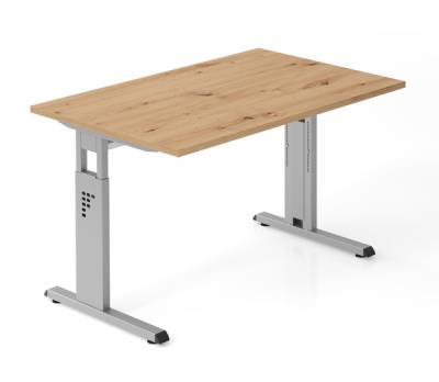 Schreibtisch Offenbach 120 cm Silber Asteiche