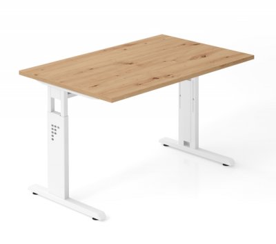 Schreibtisch Offenbach 120 cm Weiss Asteiche