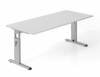 Schreibtisch Offenbach 180 cm Silber Lichtgrau