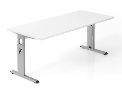 Schreibtisch Offenbach 180 cm Silber Weiss