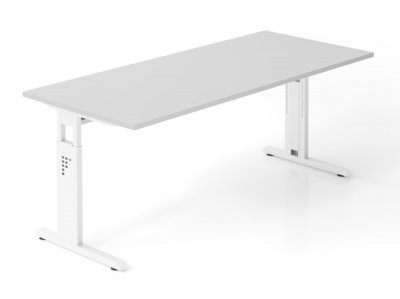 Schreibtisch Offenbach 180 cm Weiss Lichtgrau