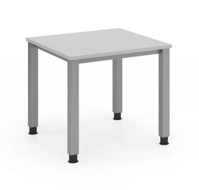 Schreibtisch 80 x 80 cm mit Vierfußgestell Dekor Lichtgrau