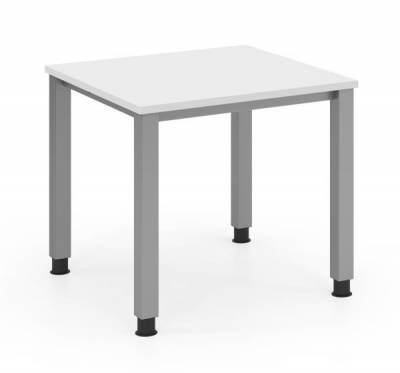Schreibtisch 80 x 80 cm mit Vierfußgestell Dekor Weiss