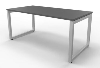Schreibtisch Riesa 160x80 cm Gestell Silber Dekor Grafit