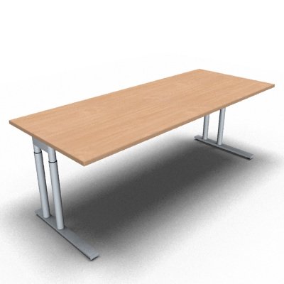 Schreibtisch TEN 200x80 cm buche ohne Seitenblenden