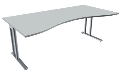 Schreibtisch TEN Ergo 200x80/100 cm Lichtgrau