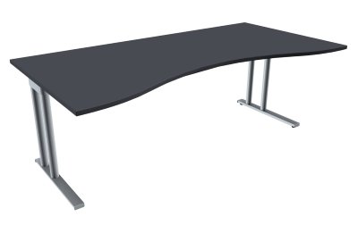 Schreibtisch TEN Ergo 200x80/100 cm onyxgrau
