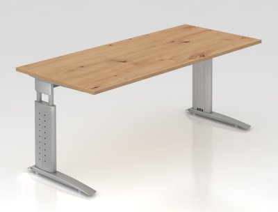Schreibtisch Unna 180 cm Silber Asteiche