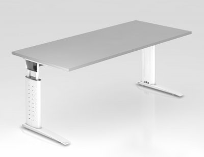 Schreibtisch Unna 180 cm Weiss Lichtgrau