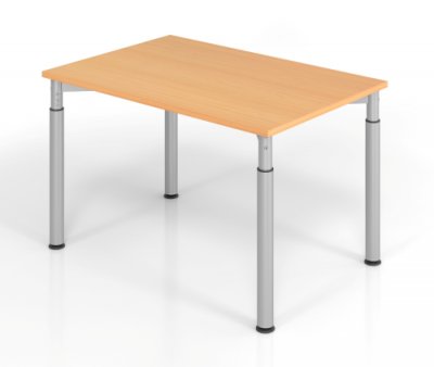 Schreibtisch Yach 120 cm Buche Silber
