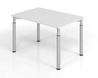 Schreibtisch Yach 120 cm Lichtgrau Silber