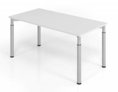Schreibtisch Yach 160x80x68-82 cm Lichtgrau Silber