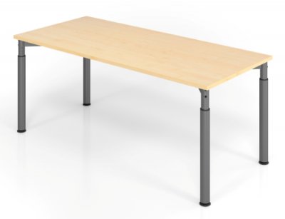 Schreibtisch Yach 180x68-82  cm Ahorn Grafit