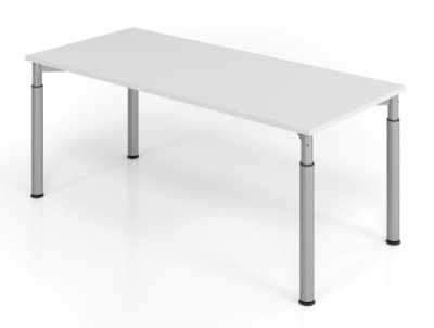 Schreibtisch Yach 180 cm Lichtgrau Silber