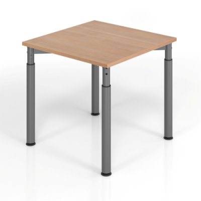 Schreibtisch Yach 80x80x68-82 cm Nussbaum Grafit