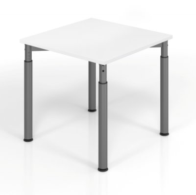 Schreibtisch Yach 80x80x68-82 cm Weiß Grafit