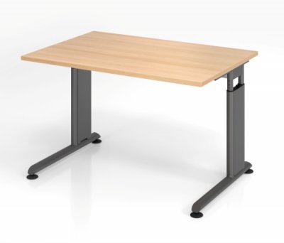 Schreibtisch Zell 120 cm Eiche mit Seitenblenden