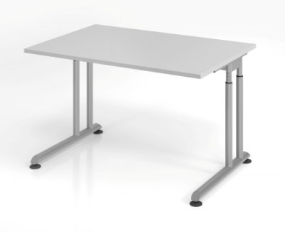 Schreibtisch Zell 120 cm Lichtgrau ohne Seitenblenden