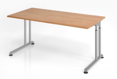 Schreibtisch Zell 160cm Nussbaum Silber