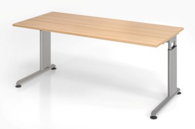 Schreibtisch Zell 180x80 cm Eiche mit Seitenblenden