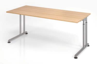 Schreibtisch Zell 180x80 cm Eiche ohne Seitenblenden