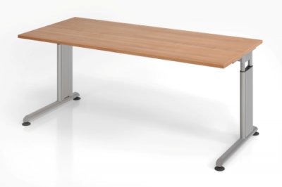 Schreibtisch Zell 180x80 cm Nussbaum mit Seitenblenden