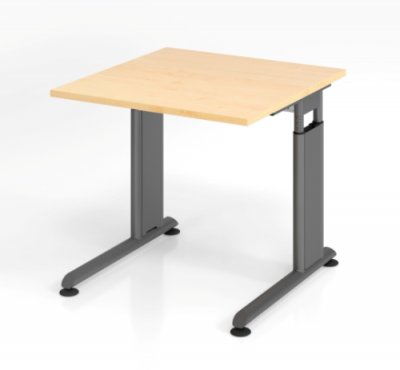 Schreibtisch Zell 80 cm Grafit Ahorn mit Seitenblenden