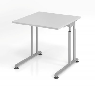 Schreibtisch Zell 80 cm Lichtgrau ohne Seitenblende