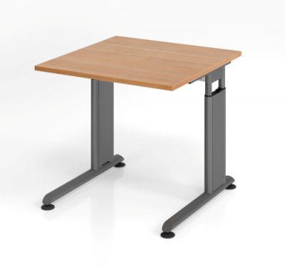 Schreibtisch Zell 80 cm Grafit Nussbaum mit Seitenblenden