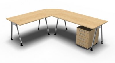 Schreibtisch-Kombination A972 ahorn