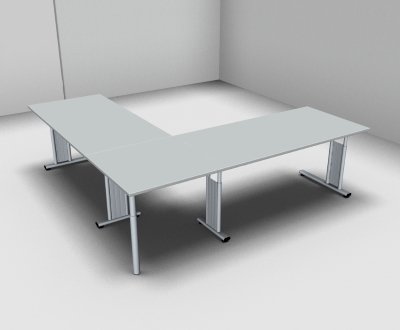 Schreibtischkombination GS9 240x240 cm Lichtgrau