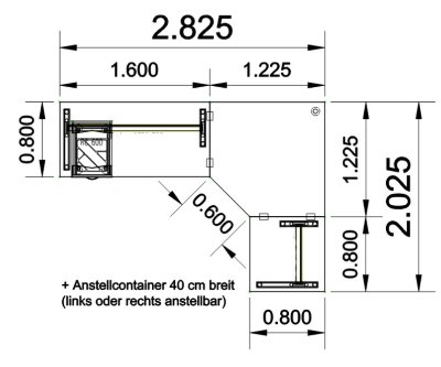 Schreibtischkombination GT4 Stellfläche
